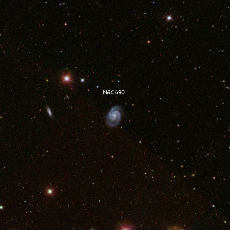 SDSS image of region near spiral galaxy NGC 690
