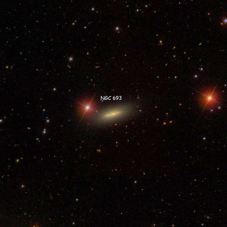 SDSS image of region near lenticular galaxy NGC 693