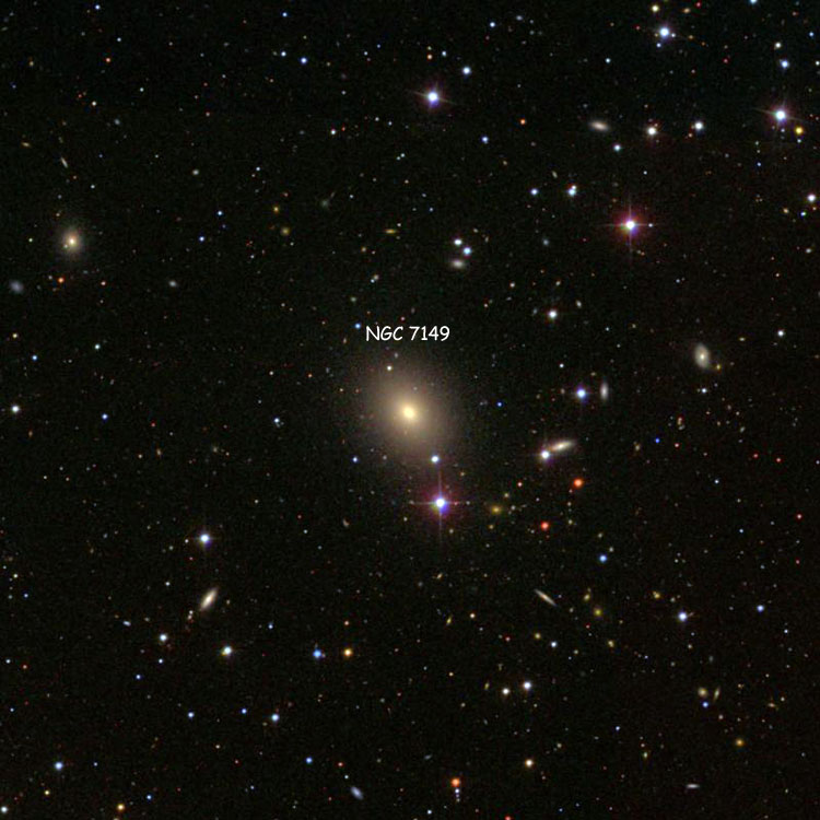 SDSS image of region near elliptical galaxy NGC 7149