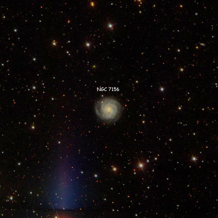 SDSS image of region near spiral galaxy NGC 7156
