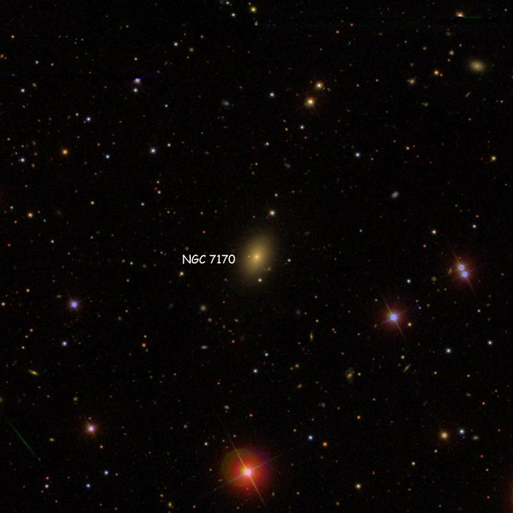 SDSS image of region near lenticular galaxy NGC 7170