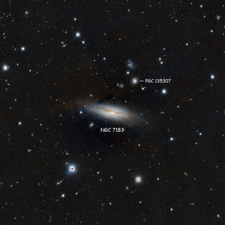 PanSTARRS image of region near NGC 7183, also showing lenticular galaxy PGC 135307