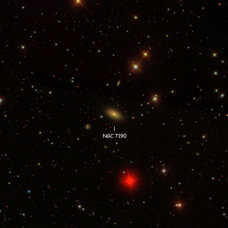 SDSS image of region near lenticular galaxy NGC 7190