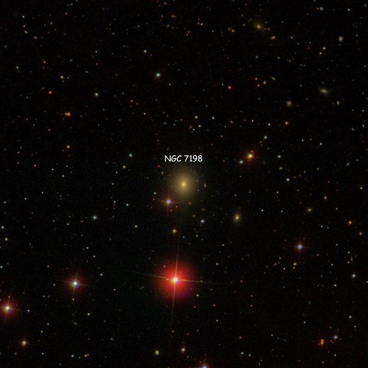 SDSS image of region near lenticular galaxy NGC 7198