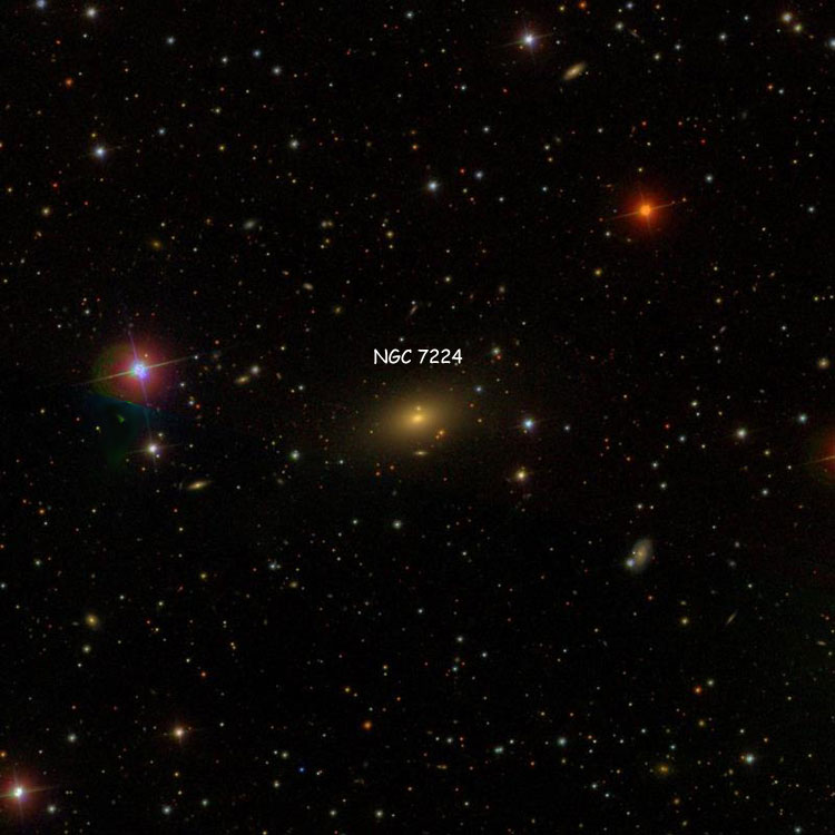 SDSS image of region near elliptical galaxy NGC 7224