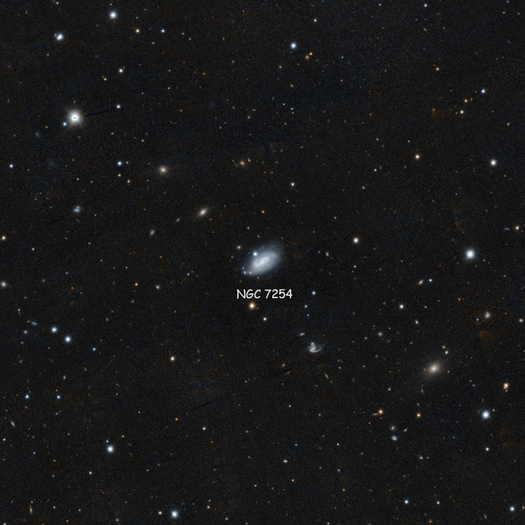 PanSTARRS image of region near spiral galaxy NGC 7254