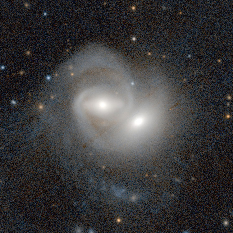 PanSTARRS image of interacting galaxies NGC 7284 and 7285, also known as Arp 93