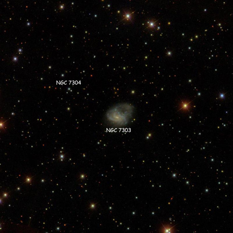 SDSS image of region near spiral galaxy NGC 7303