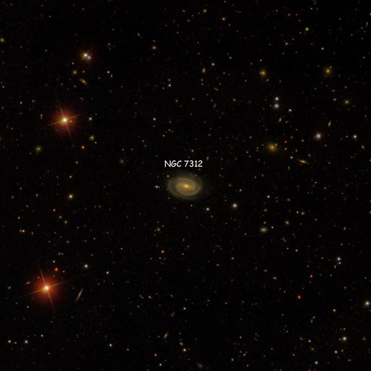 SDSS image of region near spiral galaxy NGC 7312