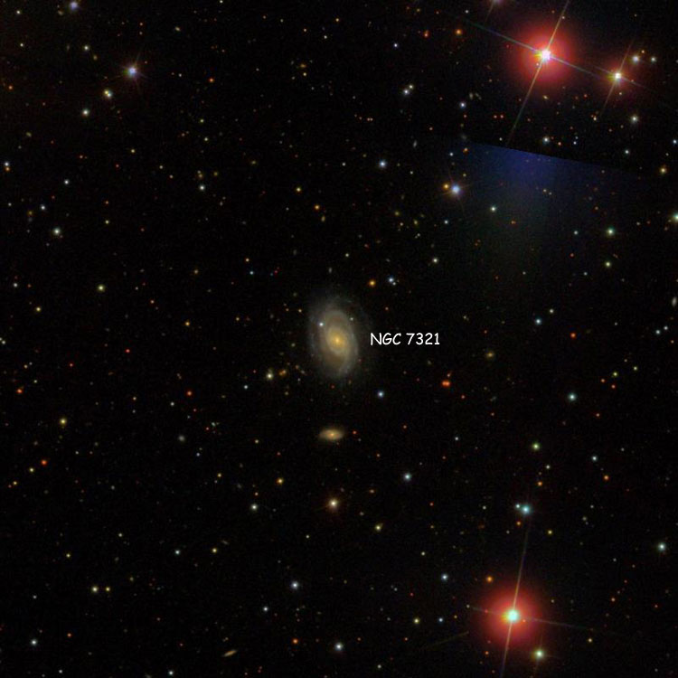 SDSS image of region near spiral galaxy NGC 7321