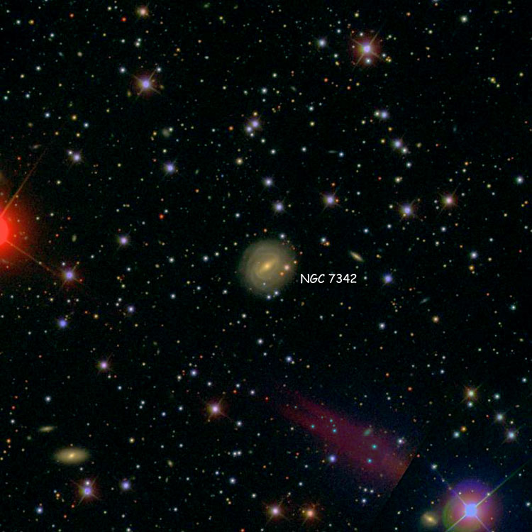 SDSS image of region near spiral galaxy NGC 7342