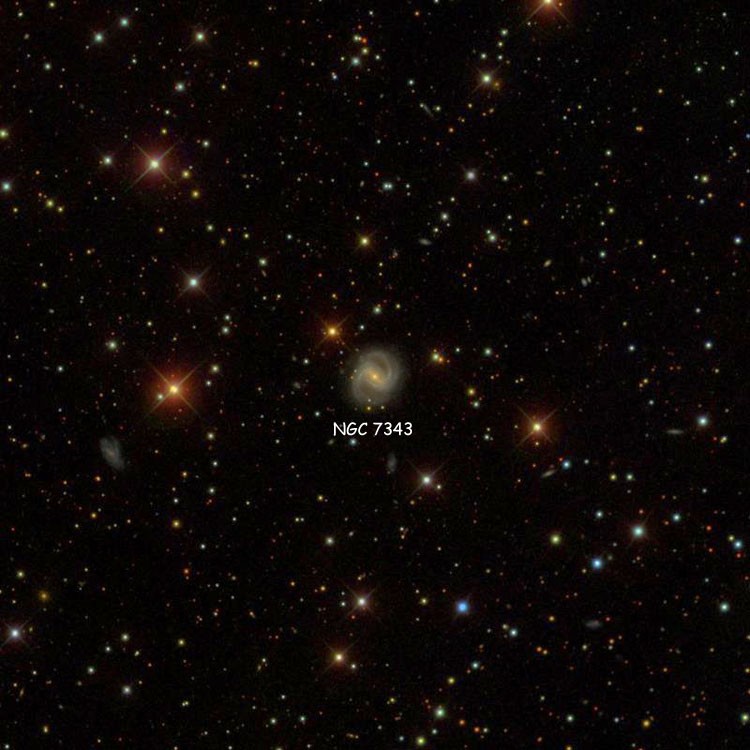 SDSS image of region near spiral galaxy NGC 7343