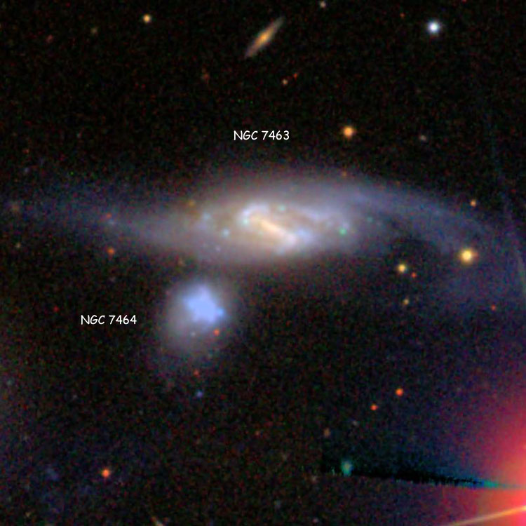 SDSS closeup of spiral galaxy NGC 7463 and elliptical galaxy NGC 7464