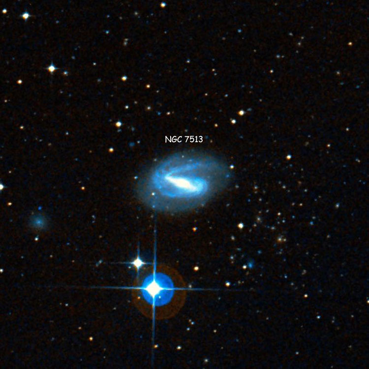 DSS image of region near spiral galaxy NGC 7513