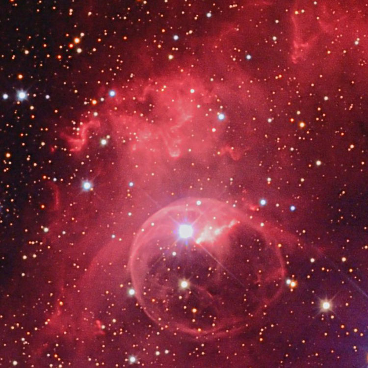 Misti Mountain Observatory image of NGC 7635, the Bubble Nebula