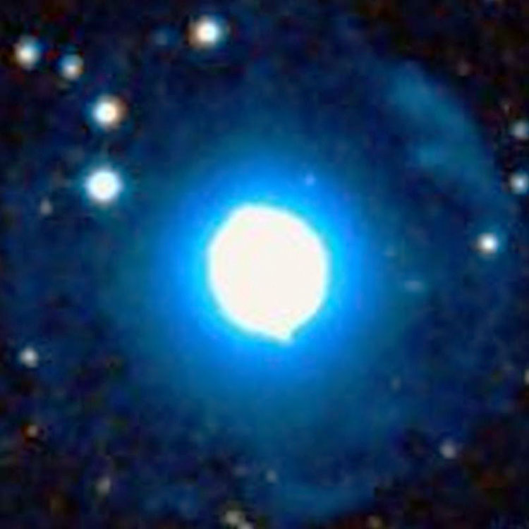 DSS image of planetary nebula NGC 7662, also known as the Blue Snowball Nebula