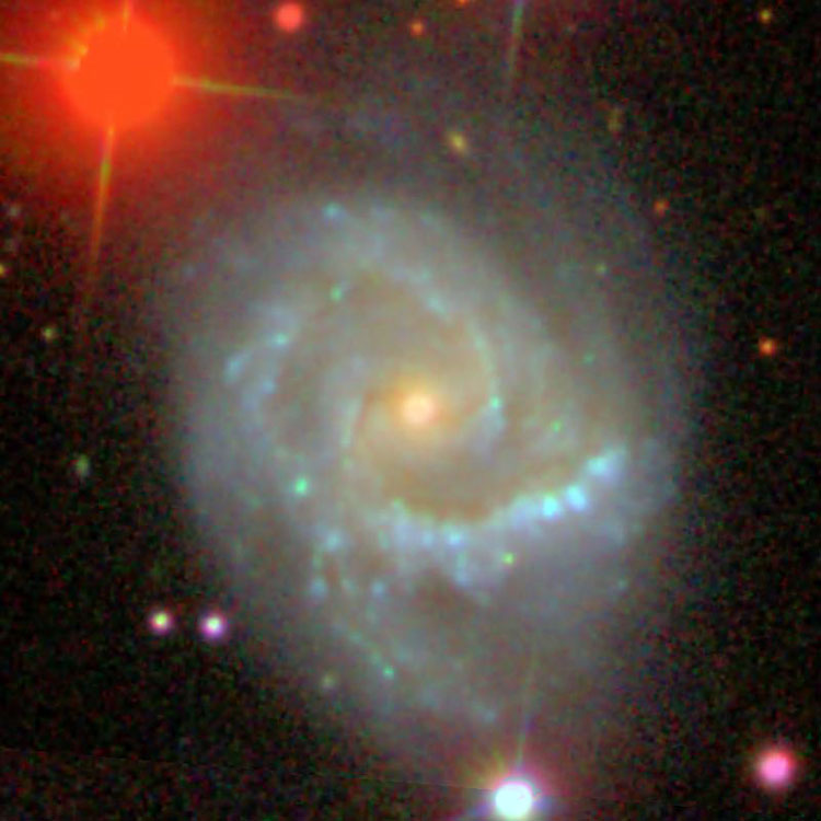 SDSS image of spiral galaxy NGC 7678, also known as Arp 28