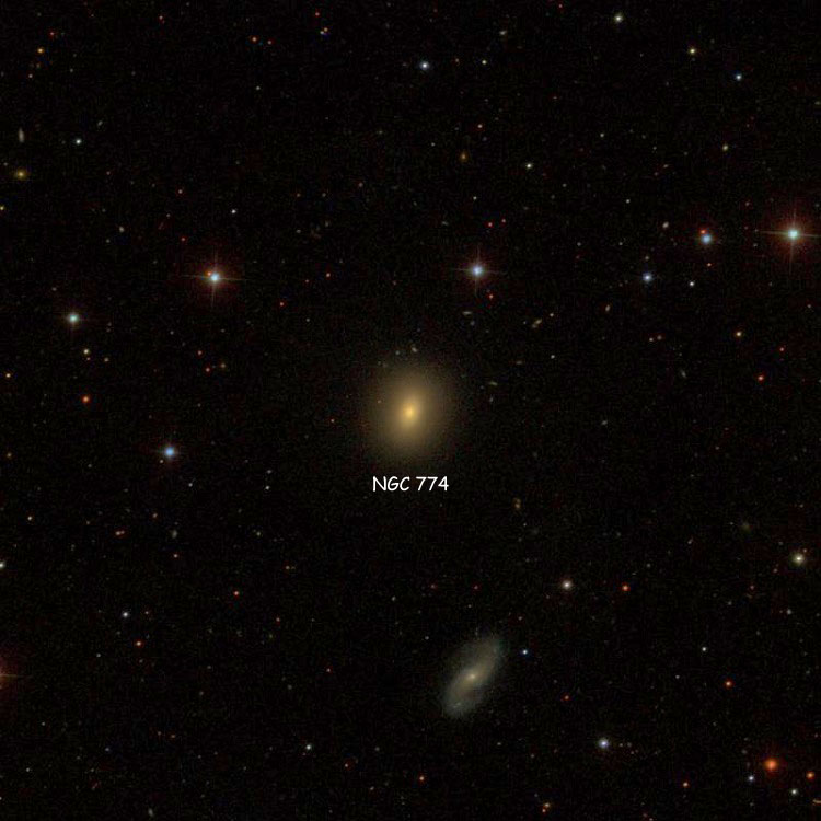 SDSS image of region near lenticular galaxy NGC 774
