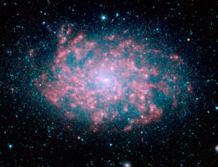 Spitzer infrared image of spiral galaxy NGC 7793