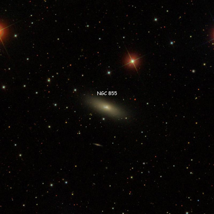 SDSS image of region near lenticular galaxy NGC 855