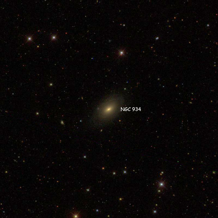 SDSS image of region near lenticular galaxy NGC 934