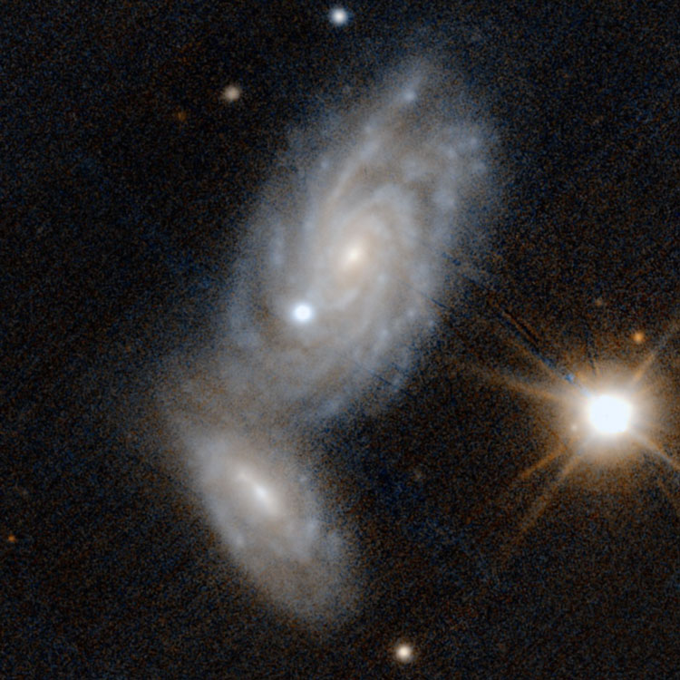 PanSTARRS image of spiral galaxies NGC 935 and IC 1801, which comprise Arp 276