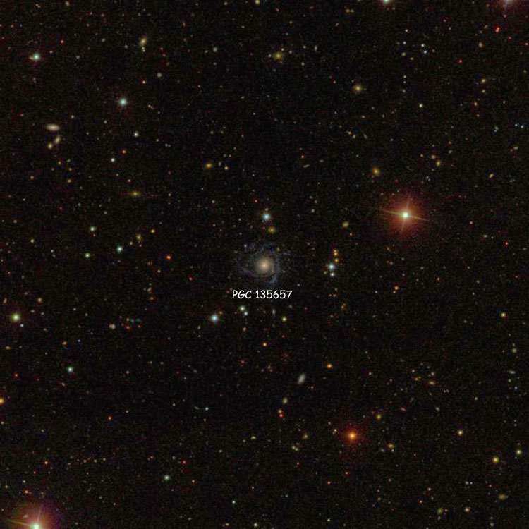 SDSS image of region near spiral galaxy PGC 135657