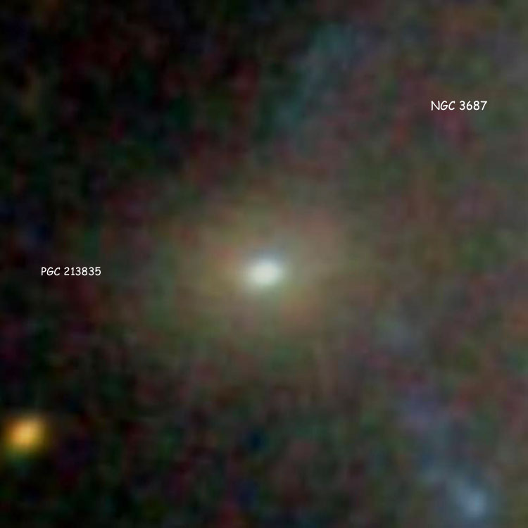 SDSS image of lenticular galaxy PGC 213835, also showing part of NGC 3687