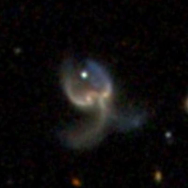 SDSS image of the interacting pair of galaxies comprising PGC 29031, the Angel Wing