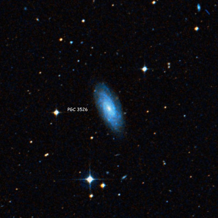 DSS image of region near spiral galaxy PGC 3526, which is sometimes misidentified as NGC 336
