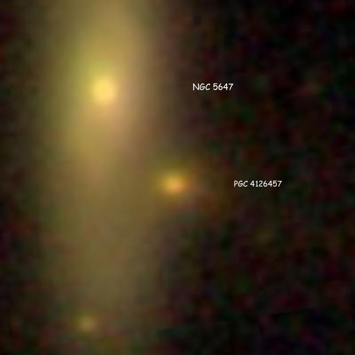 SDSS image of PGC 4126457 and part of NGC 5647