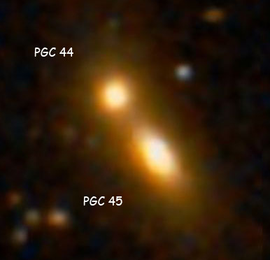 Wikisky image of PGC 44 and 45