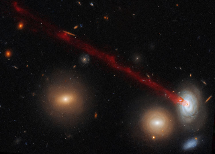 HST image showing lenticular galaxy PGC 126762, also showing PGC 44709, PGC 44716 and 'PGC 4628454'