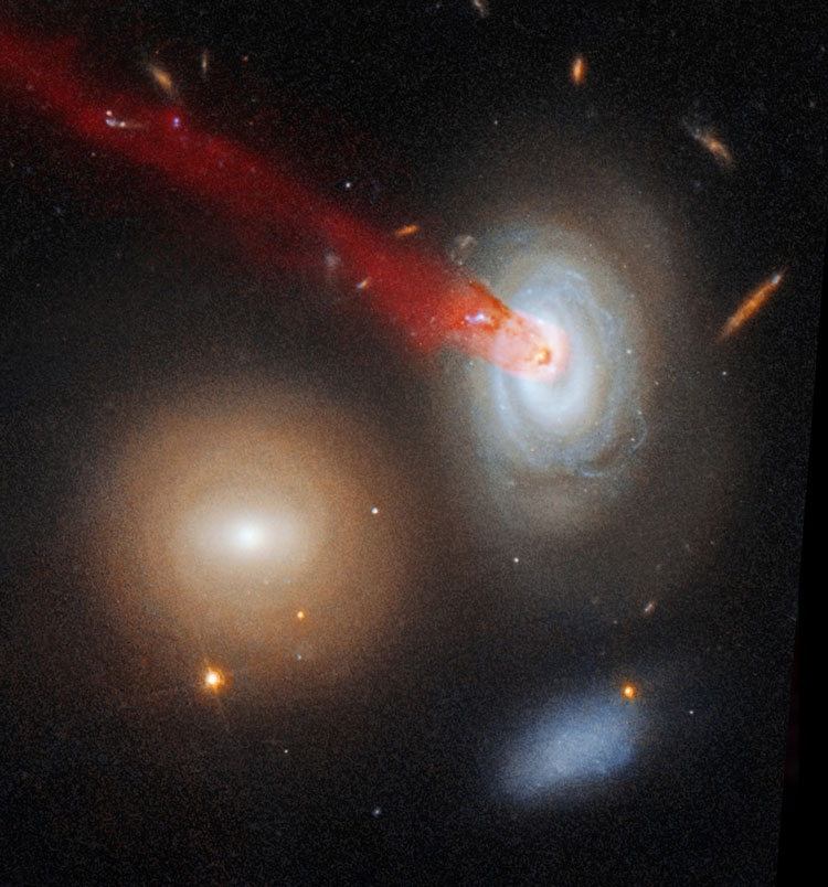 HST image showing lenticular galaxy PGC 44709; also shown are PGC 44716 and 'PGC 4628454'