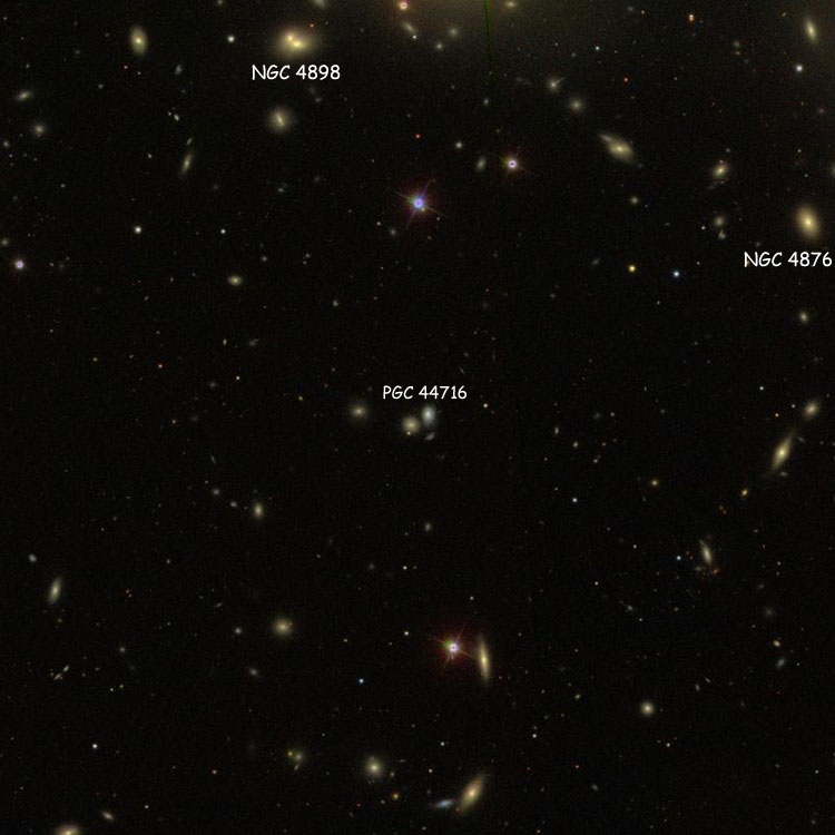 SDSS image centered on PGC 44716, also showing NGC 4876 and NGC 4898