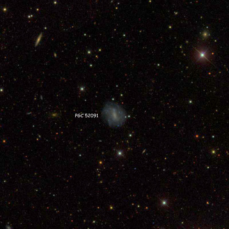 SDSS image of region near spiral galaxy PGC 52091, also known as UGC 9391