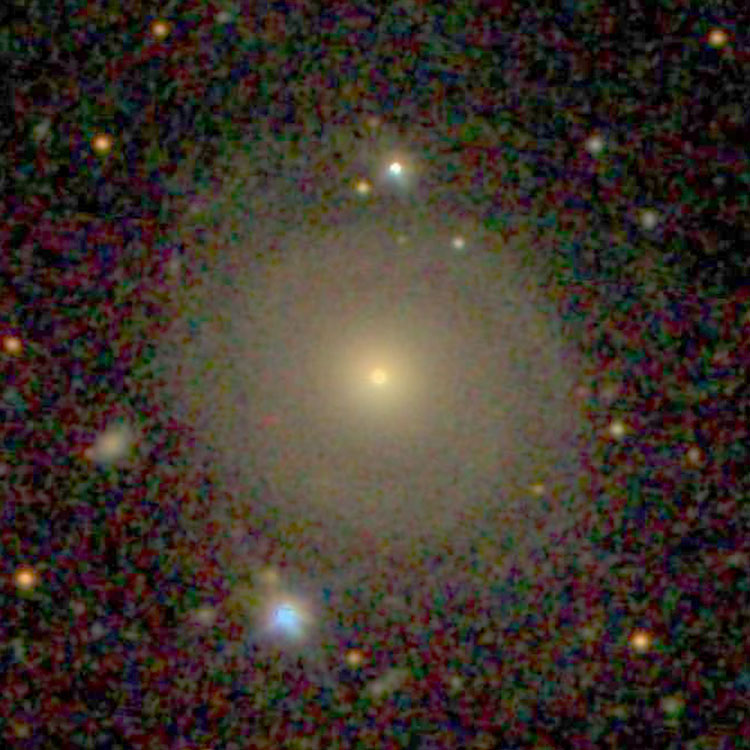 Enhanced SDSS image of spiral galaxy PGC 68368, showing possible outer arms