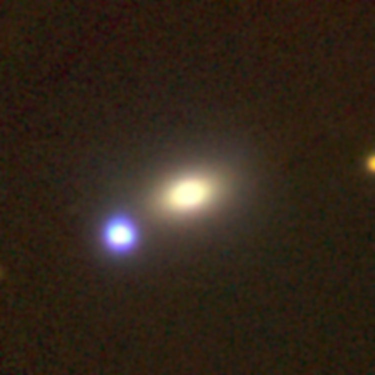 PanSTARRS image of elliptical galaxy PGC 87327 and its appaent companion, which is actually a foreground star