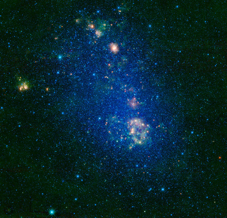 WISE infrared image of spiral galaxy NGC 292, the Small Magellanic Cloud