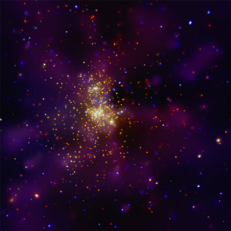 Chandra X-ray image of open cluster NGC 3247 and its surrounding nebulosity