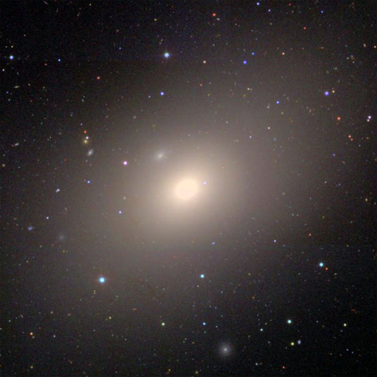 SDSS image of 12 arcmin wide region near elliptical galaxy NGC 4406, also known as M86