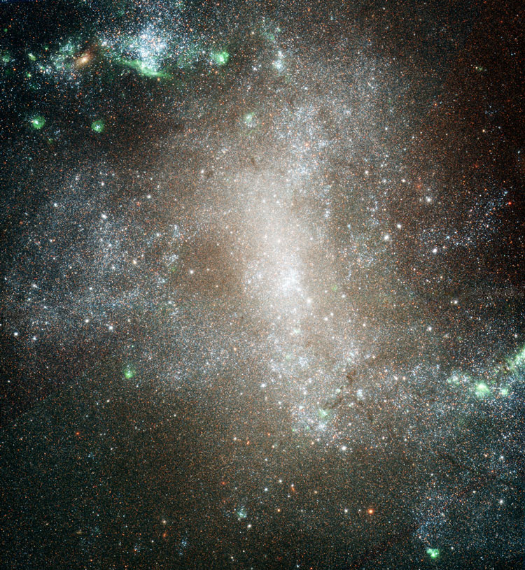 HST image of innermost portion of spiral galaxy NGC 1313