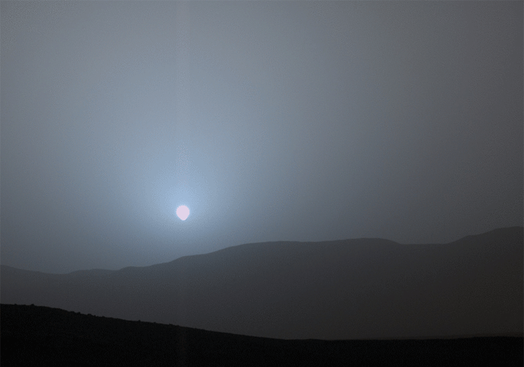 Animation of sunset on Mars taken by the Curiosity Rover