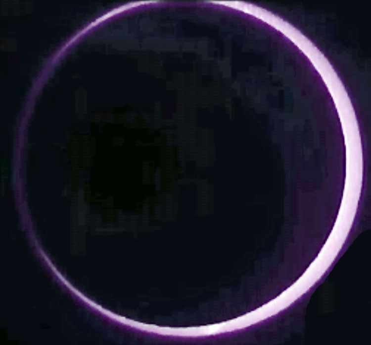 Image of the Moon partially covering the Sun near the peak of the annular eclipse of May 9, 2013