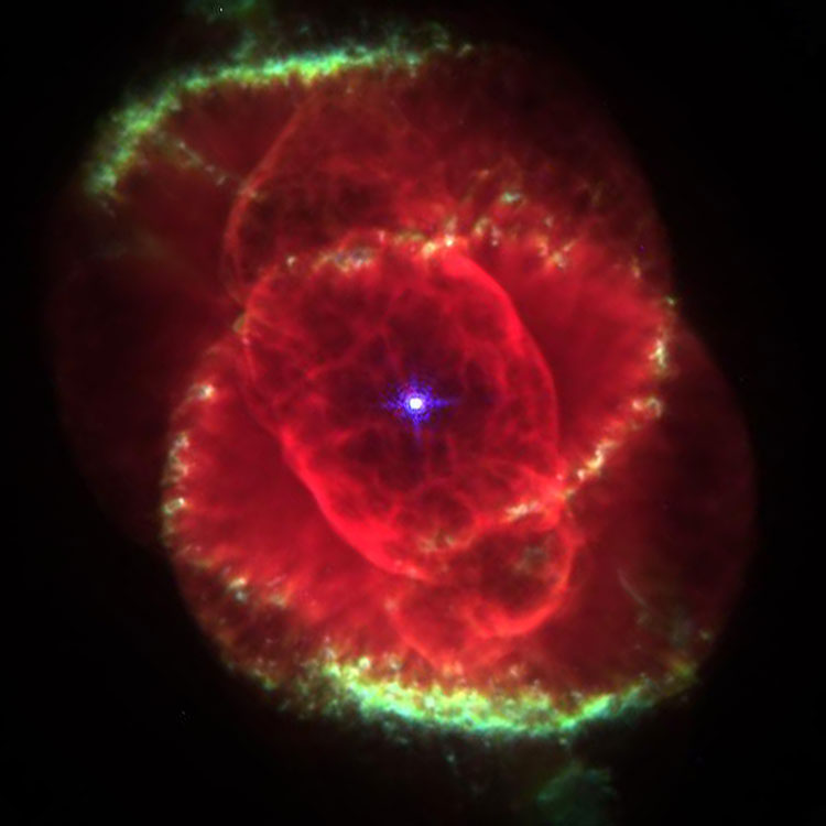 HST image of the central portion of the Cat's Eye Nebula, NGC 6543