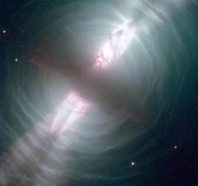 HST closeup of central portion of the pre-planetary nebula, The Egg Nebula