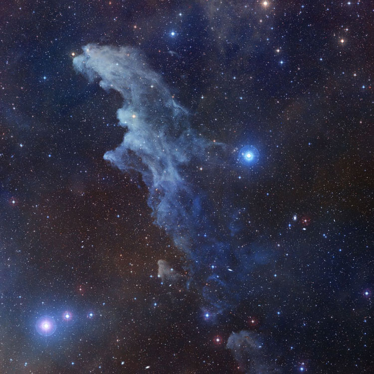 DSS color composite of IC 2118, the Witch Head Nebula