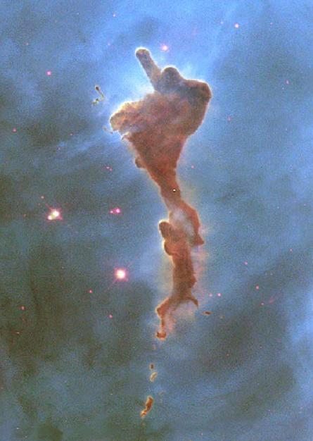 Detail of HST image of the Keyhole Nebula in Carina