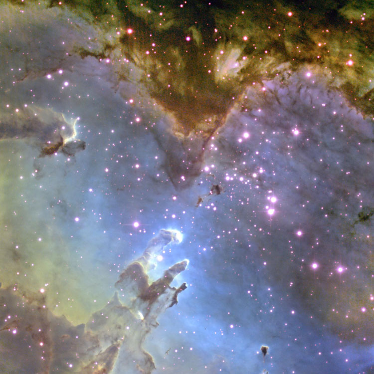 Closeup of NOAO image of open cluster NGC 6611, part of the Eagle Nebula, or M16