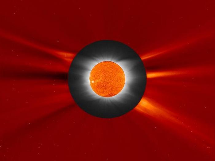 A composite image of the Sun taken during the solar eclipse of March 29, 2006